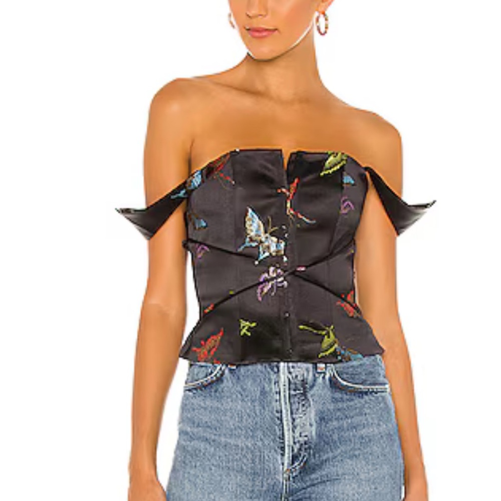 KIM SHUI Butterfly Lace Up Bustier